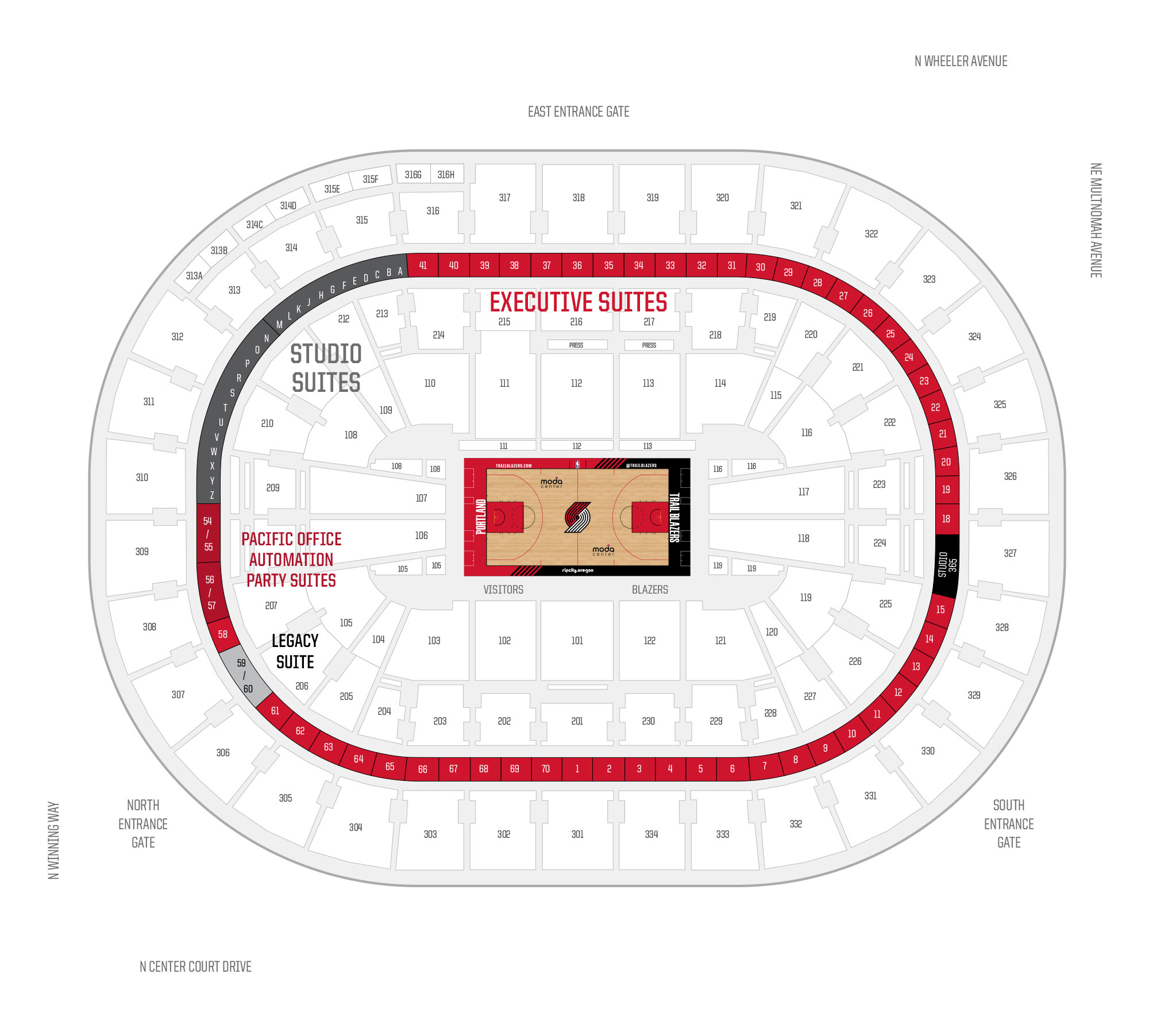 Boxes Seating Chart